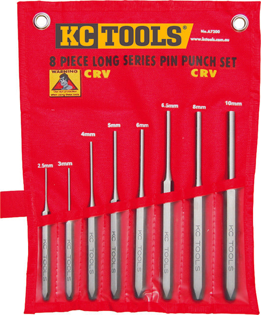 KC Tools A7200 8 Piece Long Series Pin Punch Set