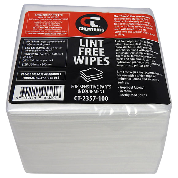 Chemtools CT-LFW-100 Lint Free Wipes for Sensitive Parts & Equipment