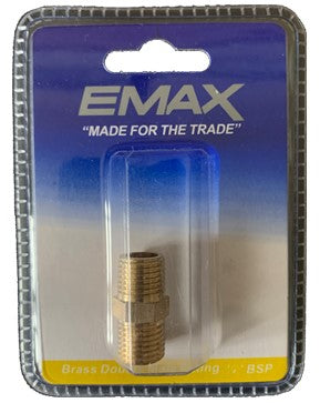 EMAX EMM04-04 Brass Double Male Fitting 1/4