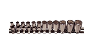 T&E TOOLS 92312 12 Piece 1/4"Drive Metric Sockets (12 Point))