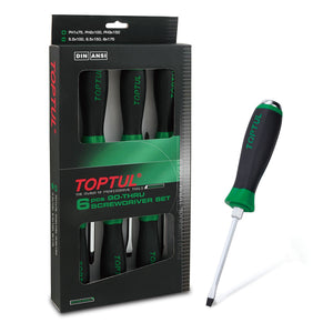 TOPTUL GAAE0613 Go-Thru Slotted and Phillips Screwdriver Set (Hexagon Steel and Driver) 6pcs