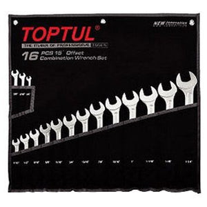 TOPTUL GPBW1601 Super-Torque Combination 15° Wrench Set AF 16pcs