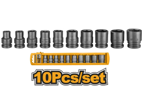 INGCO HKISSD12101 10pcs Impact Socket Wrench Set 1/2