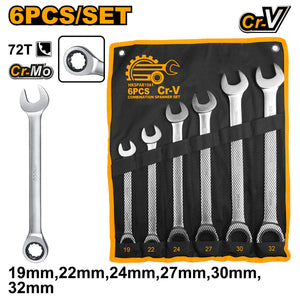 INGCO HKSPAR1061 6 Pce Combination Spanner Set 19-32mm