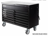 KA BOXES KA5213 52" Widebody 13 Drawer Roller Cabinet with Stainless Steel Work Surface & Power/USB Outlets