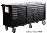 KA BOXES KA6816 68" Widebody 16 Drawer Roller Cabinet with Stainless Steel Work Surface & Power/USB Outlets