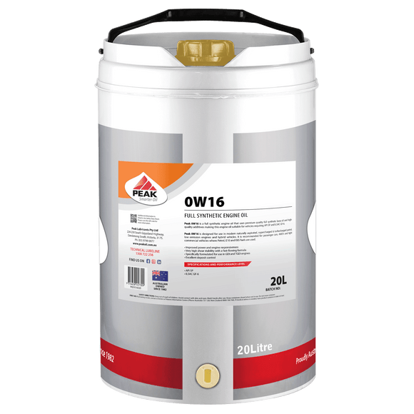 PEAK 0W16 Full Synthetic Engine Oil 20L PKEF016020