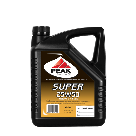 PEAK 25W50 Super Mineral Engine Oil 4L PKEM2550004