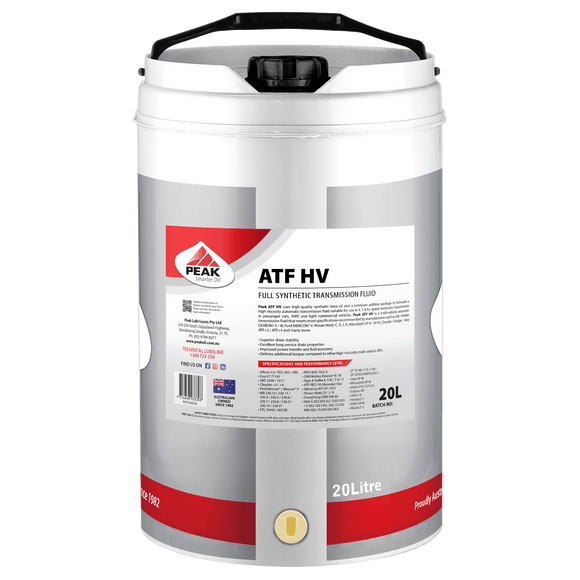 PEAK ATF HV Full Synthetic Automatic Transmisson Fluid 20L PKTFHV020