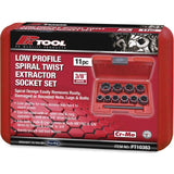 PK Tool PT10383 11pc 3/8" DR Low Profile Spiral Twist Extractor Socket Set