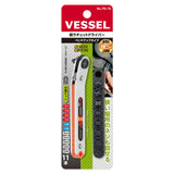 VESSEL TD-79 11 Piece 1/4" Hex Thin Type Bent Ratchet Bit Set