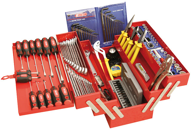 KC TOOLS 110TK 135 Piece Metric/AF Tool Kit in 5 Tray Cantilever Box ...
