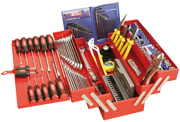 KC TOOLS 110TK 135 Piece Metric/AF Tool Kit in 5 Tray Cantilever Box