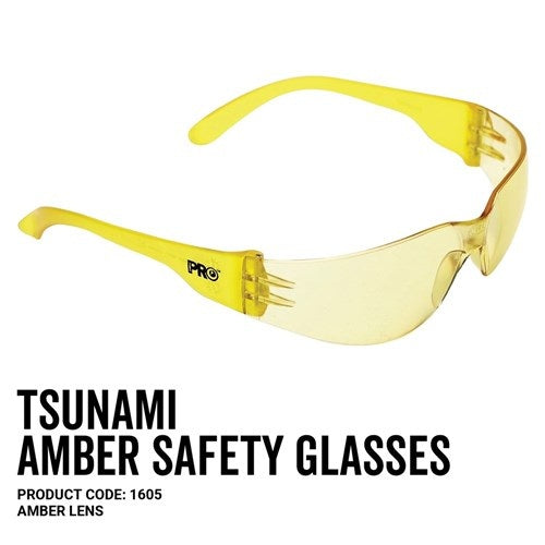 Pro Choice 1605 Tsunami Safety Glasses Amber Lens