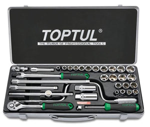 TOPTUL GCAD3403 3/8" DR 34PCE AF/Metric 6PT Socket Set