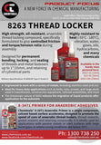 CHEMTOOLS 8263-250 Threadlocker 250ml High Strength Oil Resistant