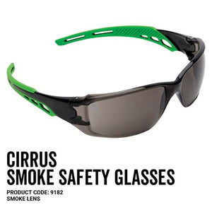 Pro Choice 9182 Cirrus Green Arms Safety Glasses Smoke A/F Lens