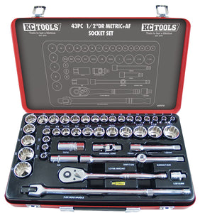 KC Tools A13170 43 PIECE 1/2" Drive Metric & AF Socket Set