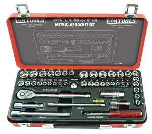 KC Tools A13330 45 PIECE 1/4" & 3/8" Drive Metric & AF Socket Set
