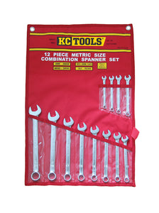 KC Tools A13336 12 Piece Metric Combination Spanner Set