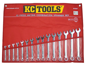 KC Tools A13337 15 Piece Metric Combination Spanner Set