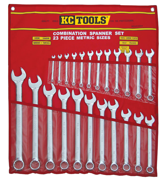 KC Tools A13344 23 Piece Metric Combination Spanner Set
