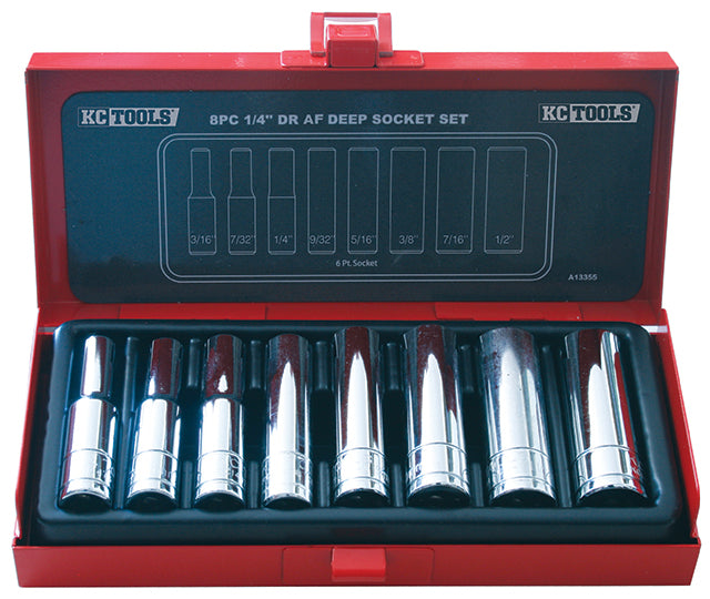 KC Tools A13355 8 PIECE 1/4' DRIVE DEEP AF SOCKET SET – SA Alltools