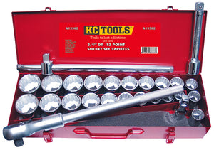 KC Tools A13362 26 PIECE 3/4" DRIVE METRIC & AF SOCKET SET