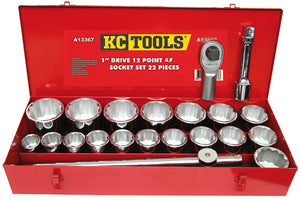 KC Tools A13367 22 PIECE 1" DRIVE AF SOCKET SET