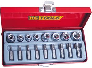 KC Tools A13370 17 PIECE 3/8" DRIVE BIT & E SOCKET SET