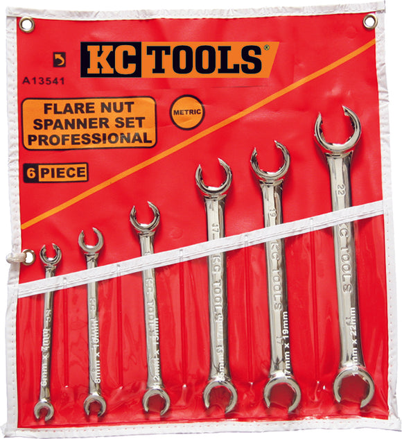 KC Tools A13541 6 Piece Metric Flare Nut Spanner Set