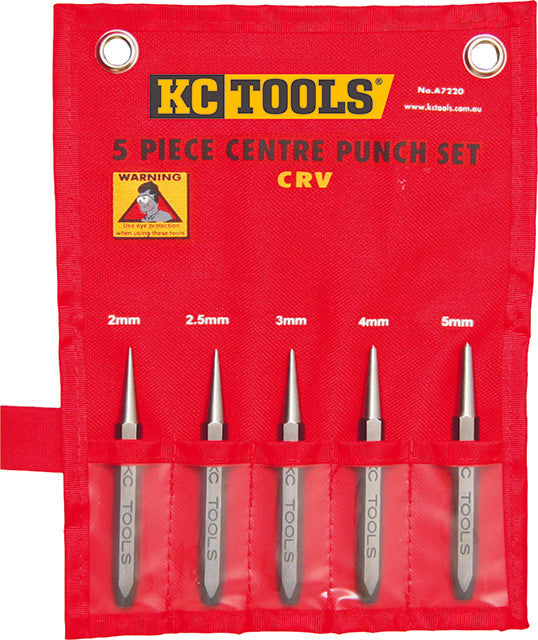 KC Tools A7220 5 PIECE CENTRE PUNCH SET