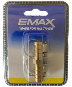 EMAX EHRC06-06 Brass 3/8" Hose Repair Barb Fitting + 2 Clamps