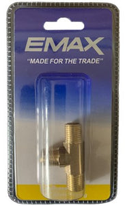 EMAX EMET04 Brass Tee 1/4" Male Fitting