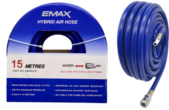EMAX EMRAH30 30 MTR HYBRID AIR HOSE WITH NITTO STYLE FITTINGS