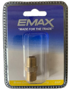 EMAX EMM04-04 Brass Double Male Fitting 1/4"