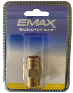 EMAX EMM06-06 Brass Double Male Fitting 3/8"
