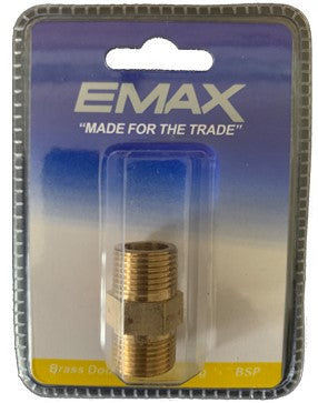 EMAX EMM06-06 Brass Double Male Fitting 3/8