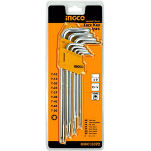 INGCO HHK13092 9 Piece Torx Extra Long Hex Key Set