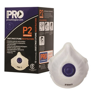 PRO CHOICE PC321  Safety Gear Dust Masks P2+Valve 12 PACK
