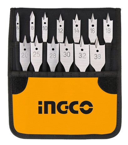 INGCO AKD41301 13Pcs Flat Wood Drill Bits Set