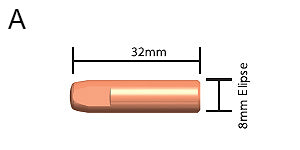 Emax 7488-5 Mig Contact Tip 0.8mm BN Short Elliptical (5 Pack)