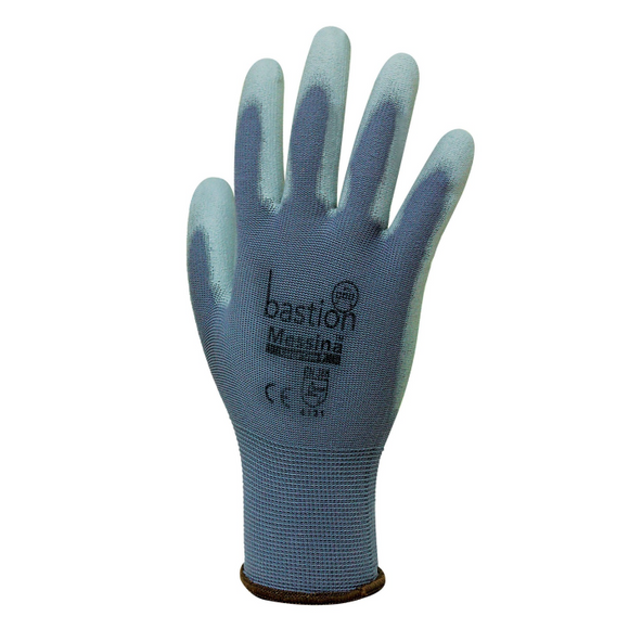 Bastion BSG43124 Polyurethane Coated Gloves Grey Nylon (L)